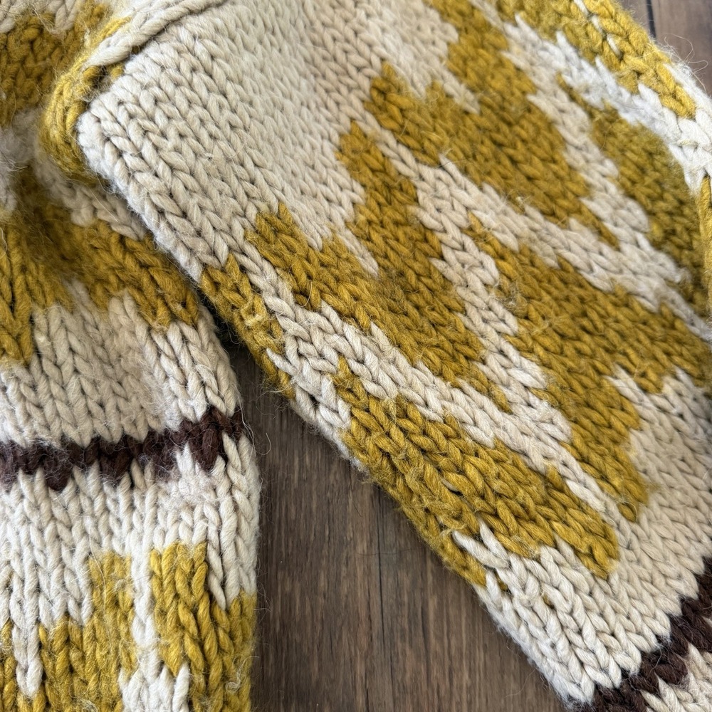 The Great. Sweater 3/L The Folk Pullover Earth Tan Yellow Wool Alpaca Fair Isle - Picture 9 of 10
